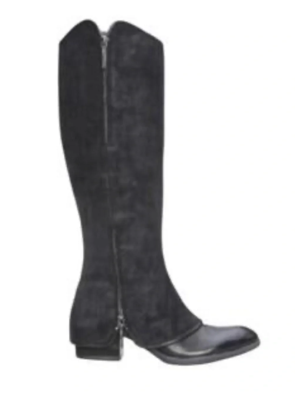 Donald J. Pliner Black Suede Tall Zip Boots